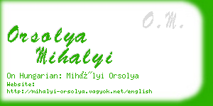 orsolya mihalyi business card